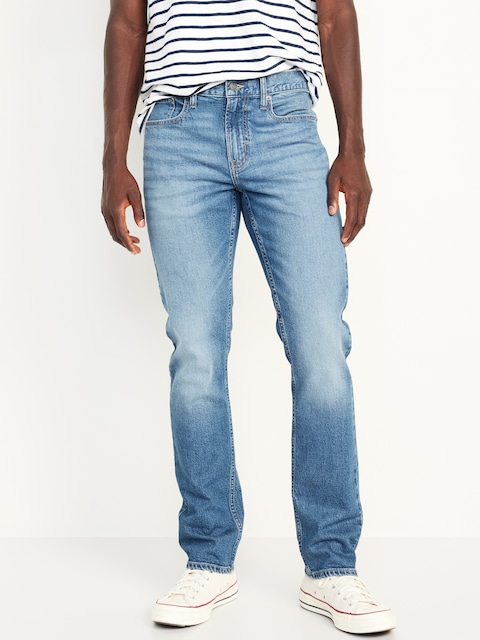 Straight Five-Pocket Built-In Flex Jeans - Medium Wash