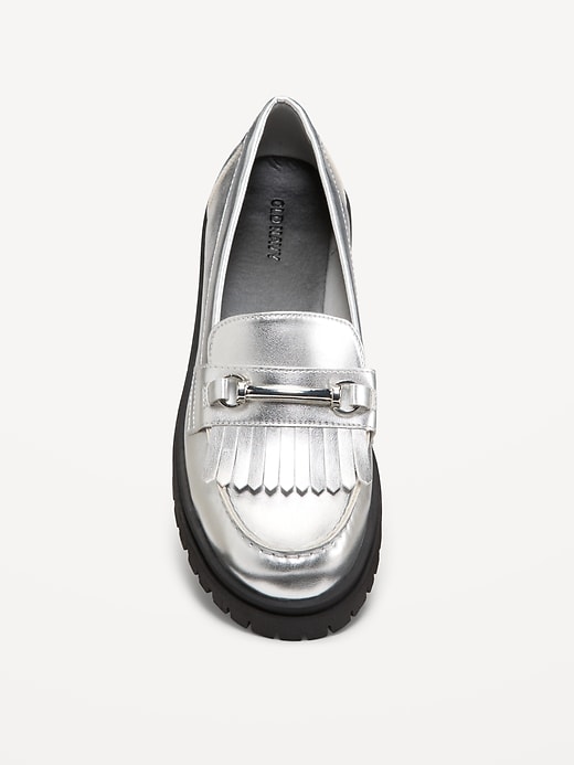 Image number 6 showing, Faux Leather Chunky Heel Loafers