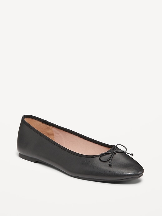 Image number 1 showing, Faux Leather Ballet Flat