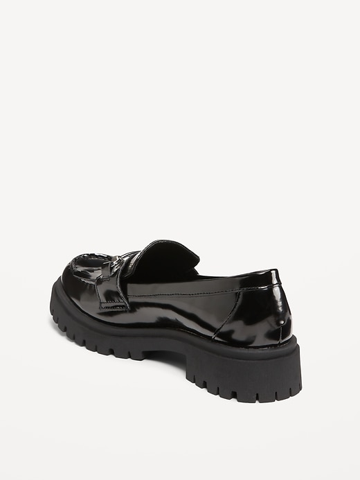 Image number 5 showing, Faux Leather Chunky Heel Loafers