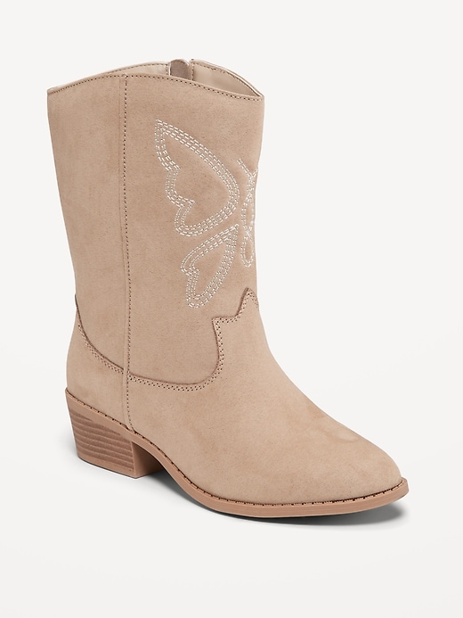 View large product image 1 of 4. Embroidered Side-Zip Western Boots for Girls