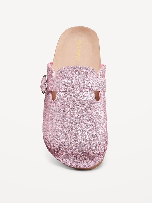 View large product image 2 of 4. Glitter Faux-Leather Buckled Clog Shoes for Girls