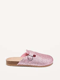 View large product image 3 of 4. Glitter Faux-Leather Buckled Clog Shoes for Girls