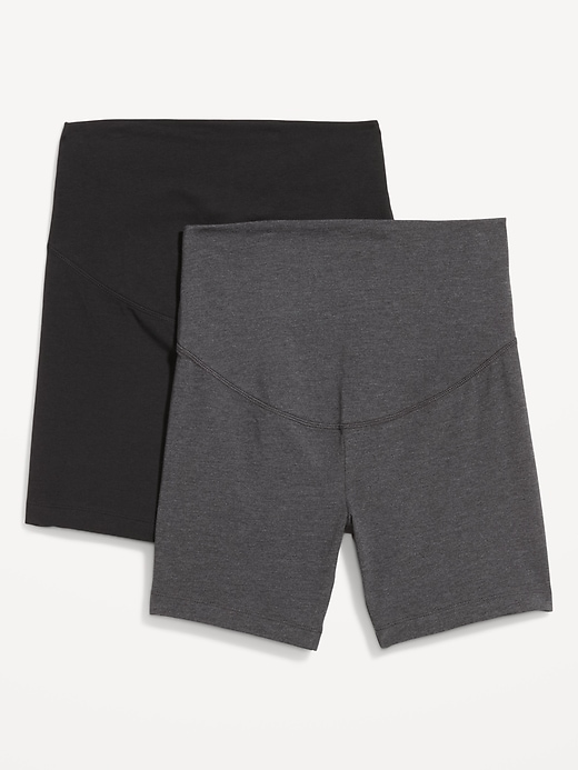 View large product image 1 of 2. Maternity Full-Panel Biker Shorts 2-Pack -- 6-inch inseam