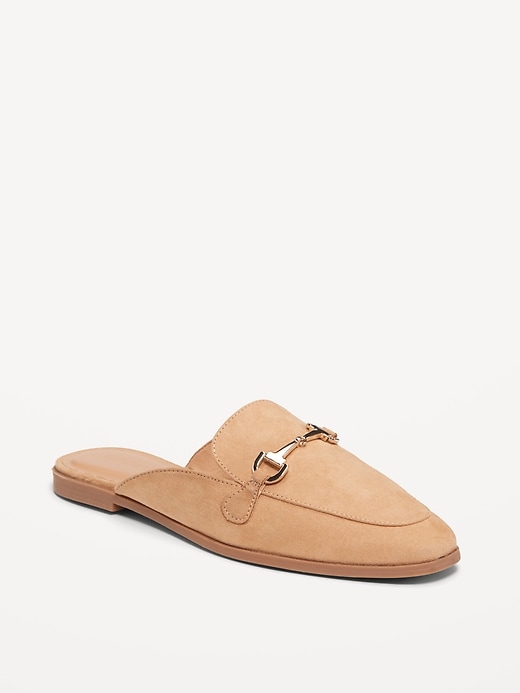 Image number 1 showing, Faux-Leather Loafer Mule Shoes