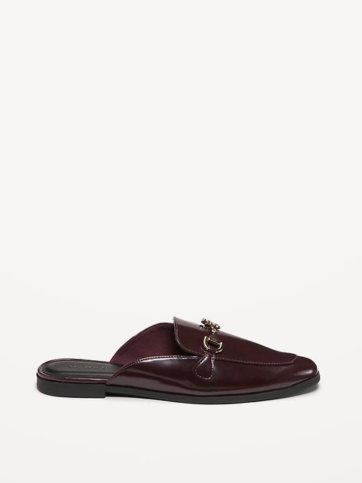 Image number 3 showing, Faux-Leather Loafer Mule Shoes