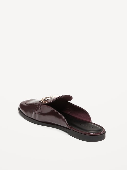 Image number 4 showing, Faux-Leather Loafer Mule Shoes