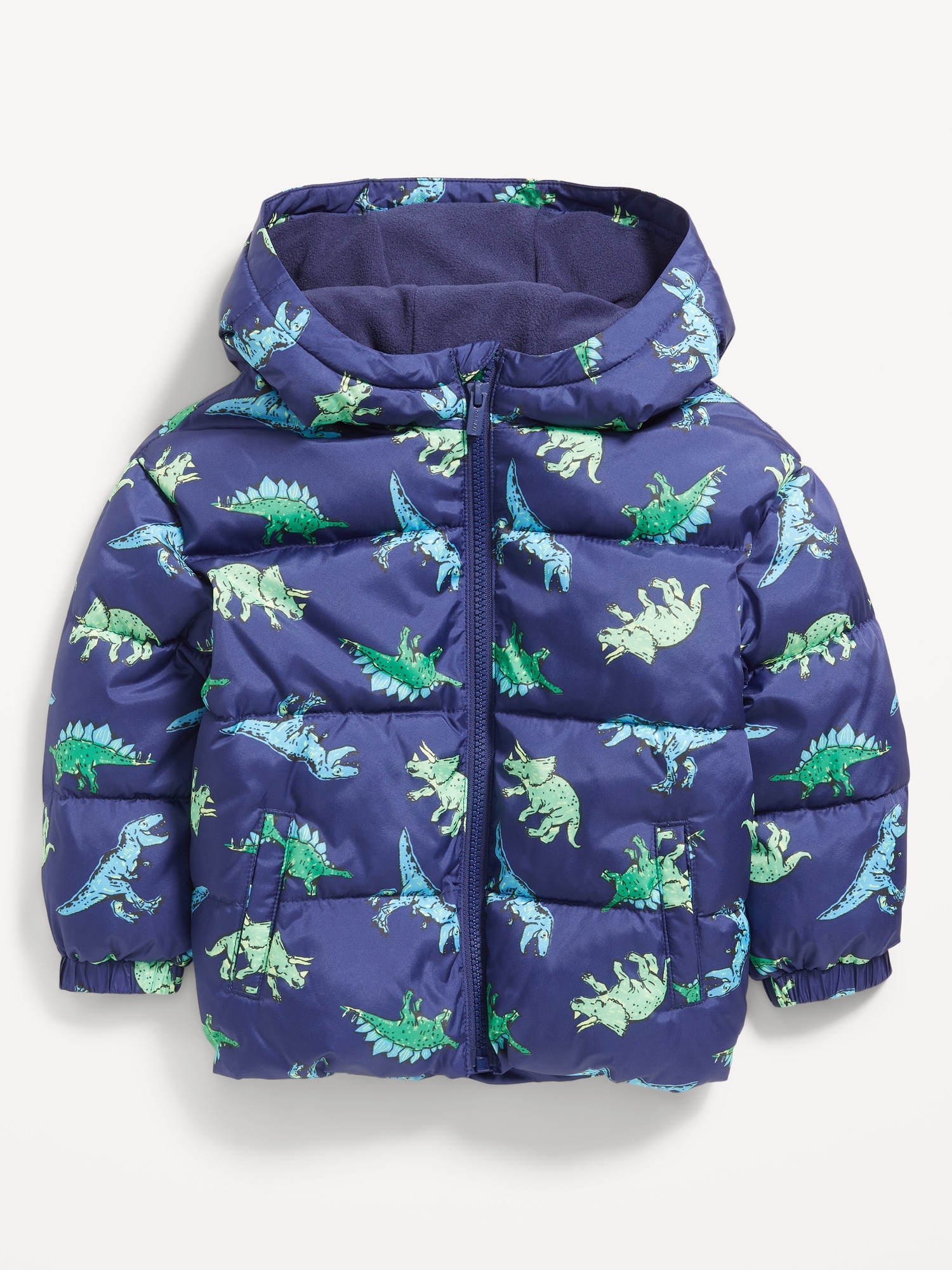 Water-Resistant Printed Puffer Jacket for Toddler Boys