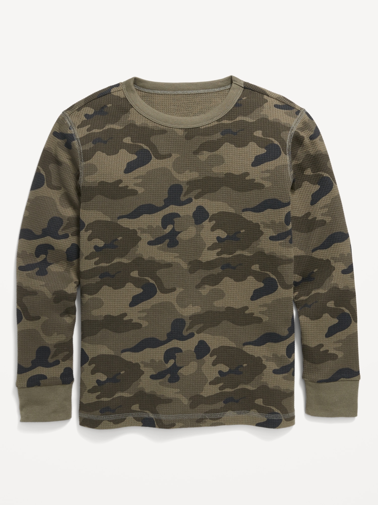 Printed Long-Sleeve Thermal-Knit T-Shirt for Boys