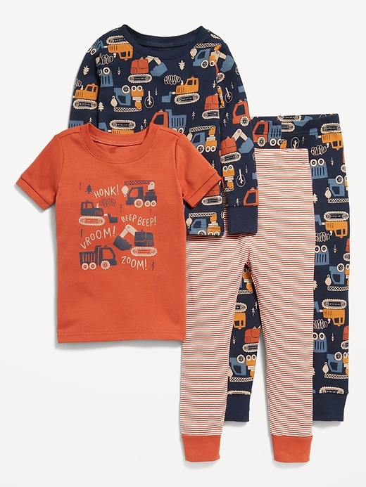 View large product image 1 of 3. 4-Piece Printed Snug-Fit Pajama Set for Toddler &amp; Baby