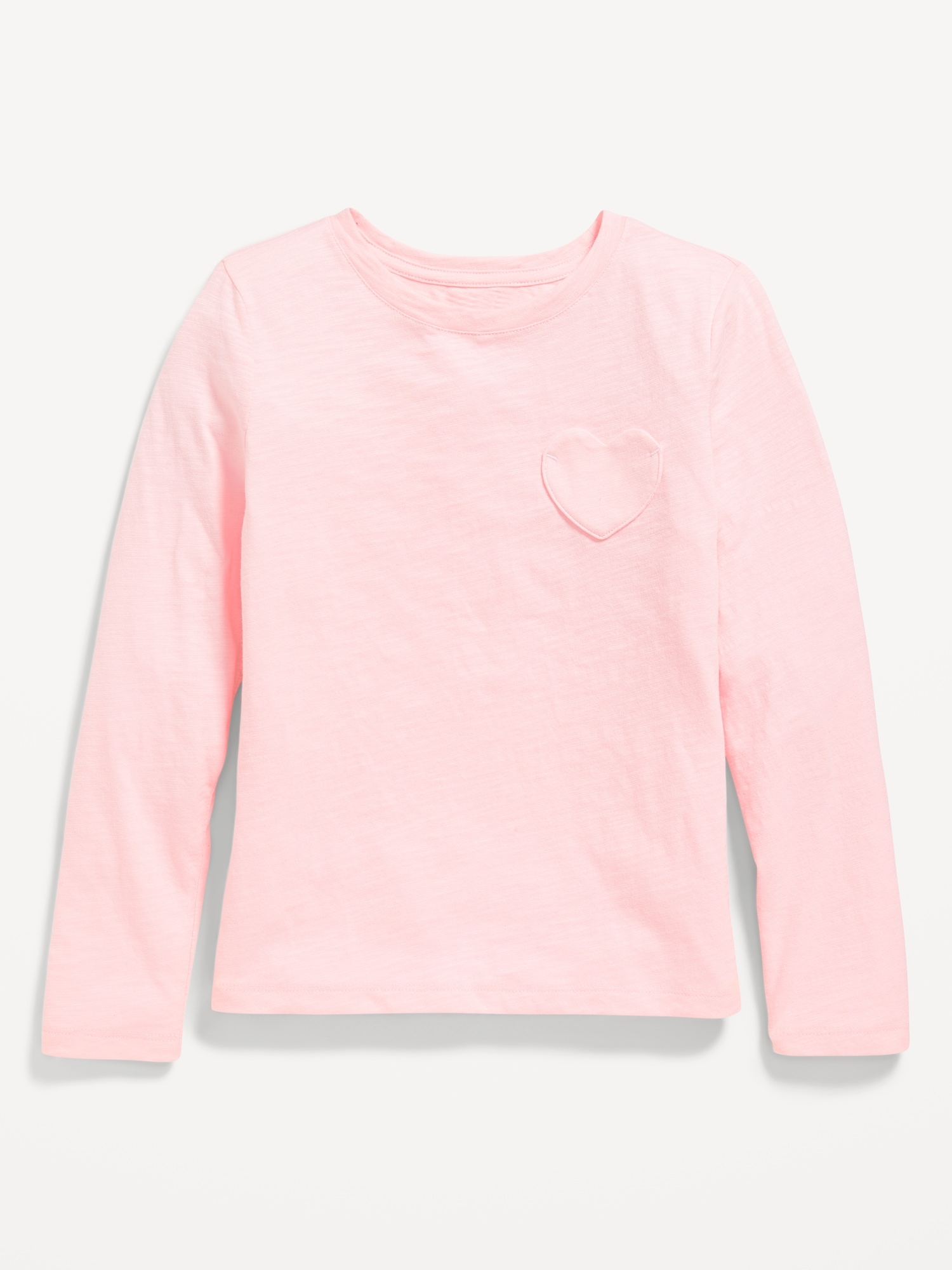 Softest Long-Sleeve Heart-Pocket T-Shirt for Girls