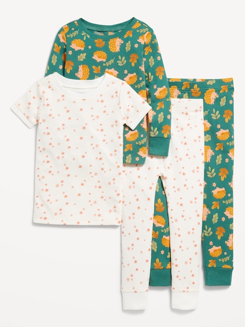 Snug-Fit Pajama 4-Piece Set for Toddler & Baby - Ditsy Floral