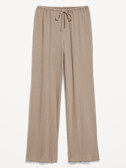 Image number 4 showing, High-Waisted Ribbed Pajama Pants