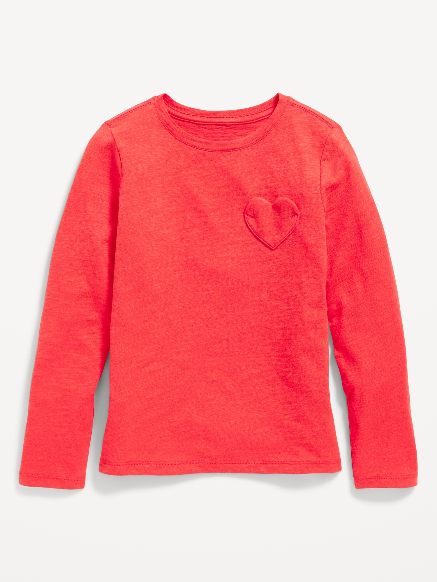 Softest Long-Sleeve Heart-Pocket T-Shirt for Girls