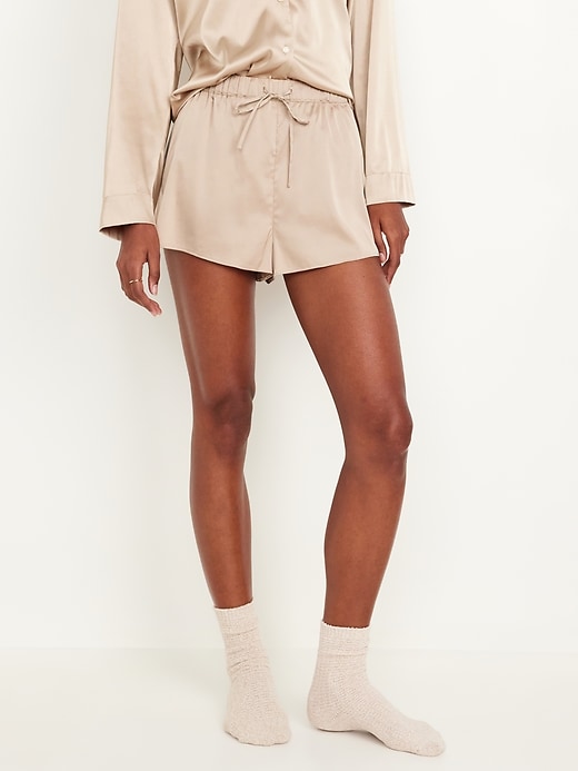 Image number 1 showing, Satin Pajama Shorts