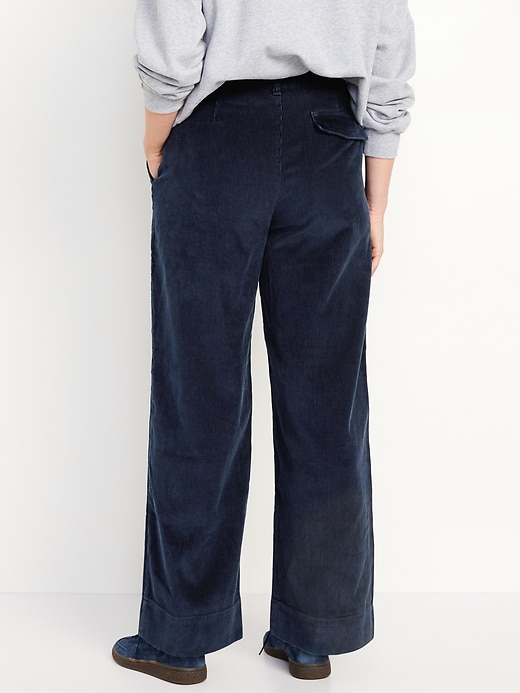 Image number 6 showing, High-Waisted Corduroy Wide-Leg Pants