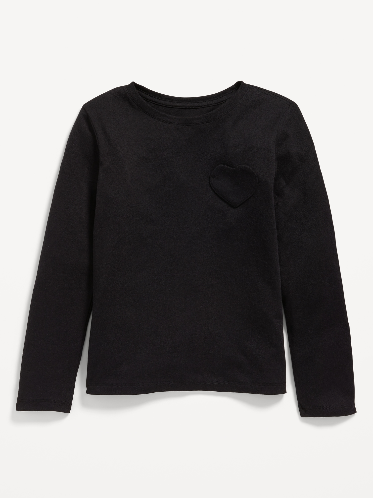 Softest Long-Sleeve Heart-Pocket T-Shirt for Girls