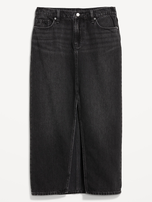 Image number 4 showing, Mid-Rise Jean Maxi Skirt
