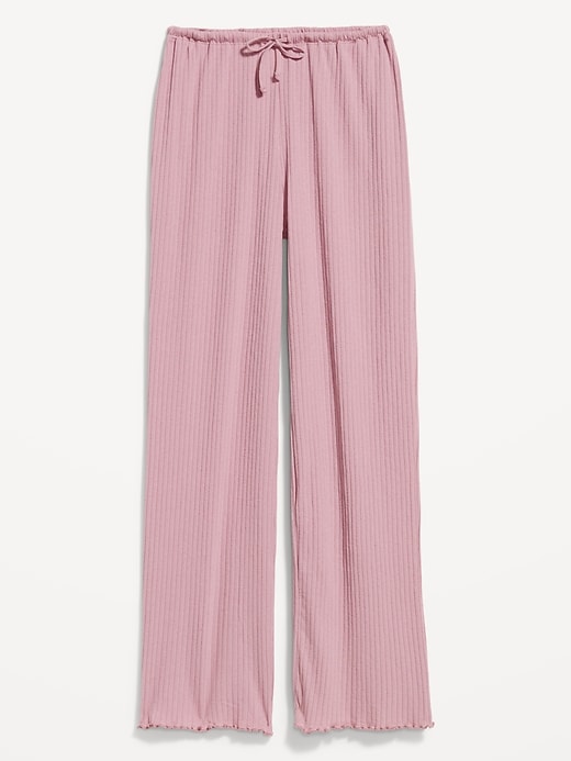 Image number 4 showing, High-Waisted Ribbed Pajama Pants