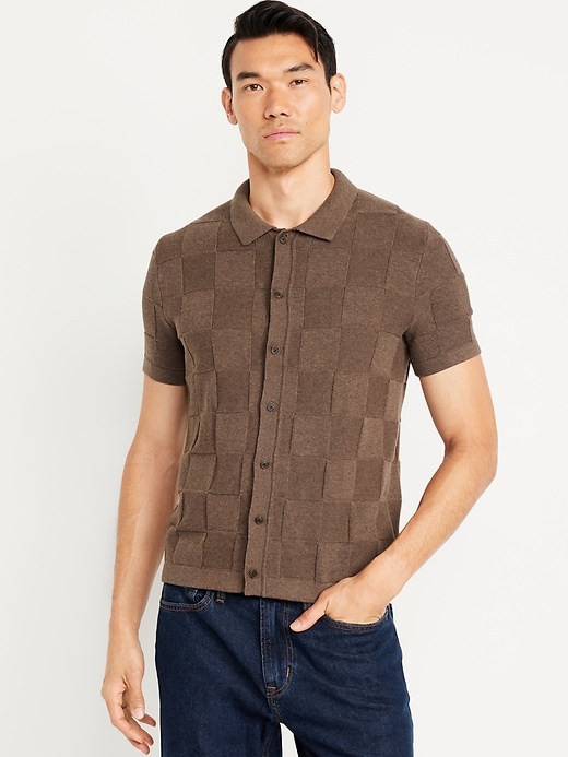 Image number 1 showing, Textured Button-Down Sweater