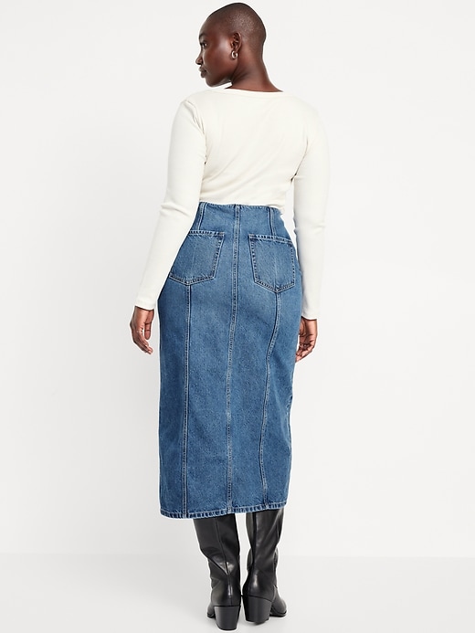 Image number 6 showing, Mid-Rise Jean Maxi Skirt