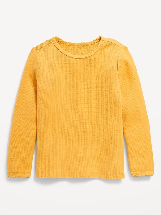 View large product image 1 of 2. Cozy Long-Sleeve Thermal-Knit T-Shirt for Toddler Girls