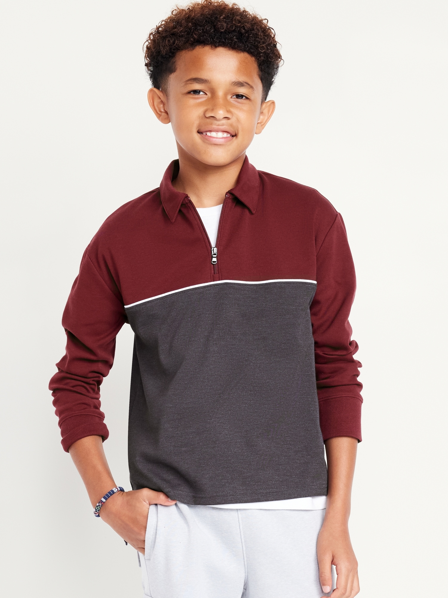 Dynamic Fleece Quarter-Zip Pullover Sweater for Boys