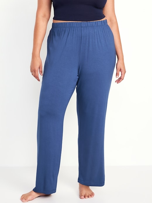 Image number 7 showing, Mid-Rise Knit Jersey Pajama Pant