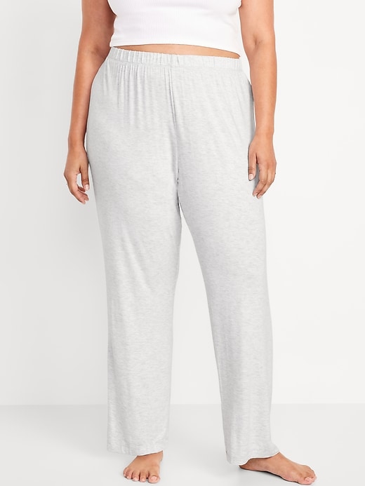 Image number 7 showing, Mid-Rise Knit Jersey Pajama Pant