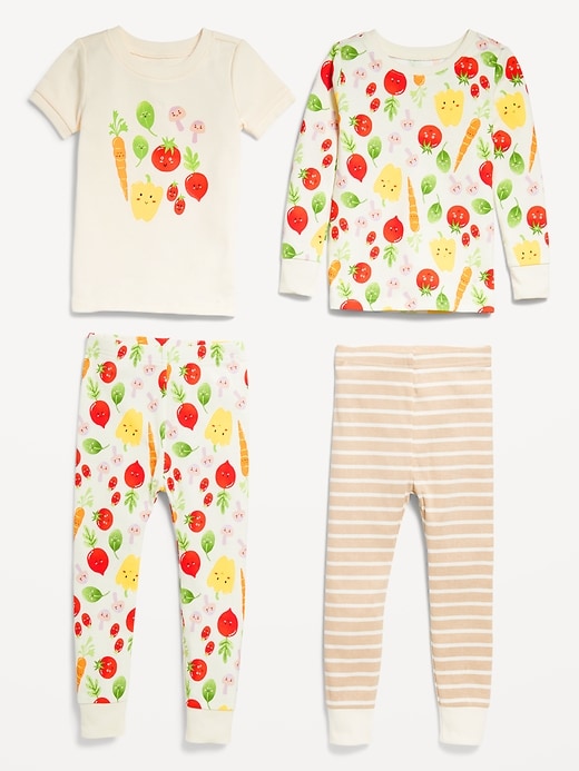 Image number 3 showing, 4-Piece Snug-Fit Printed Pajama Set for Toddler & Baby