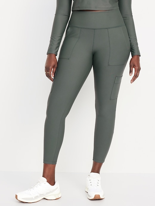 Image number 4 showing, High-Waisted PowerSoft Cargo 7/8 Leggings