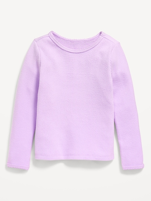 View large product image 1 of 1. Cozy Long-Sleeve Thermal-Knit T-Shirt for Toddler Girls