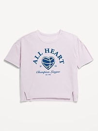 Image number 1 showing, CloudMotion Cropped Graphic Performance T-Shirt for Girls