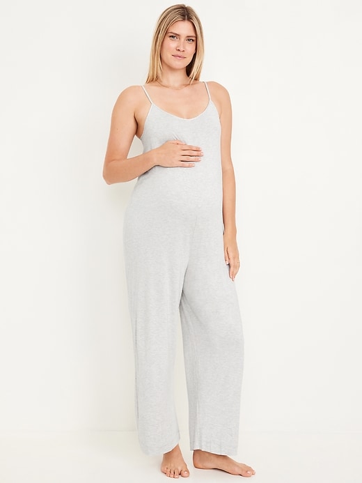 Image number 1 showing, Maternity Sleeveless Pajama Jumpsuit