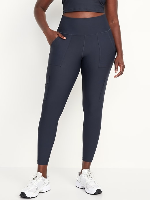 Image number 4 showing, High-Waisted PowerSoft Cargo 7/8 Leggings