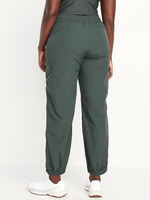 Image number 5 showing, High-Waisted Ankle-Zip Cargo Joggers