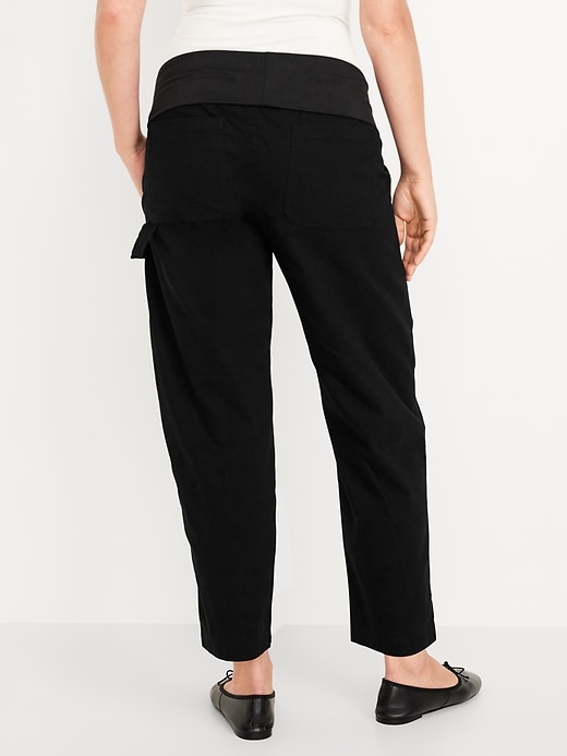 Image number 4 showing, Maternity Rollover Waist Pulla Utility Pants