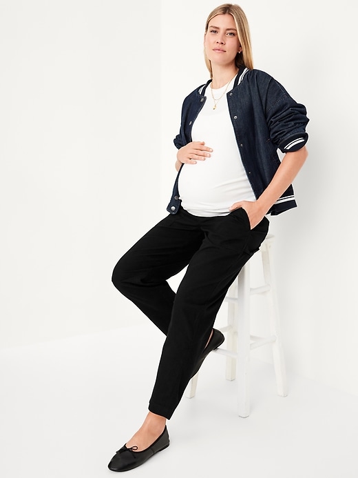 Image number 5 showing, Maternity Rollover Waist Pulla Utility Pants