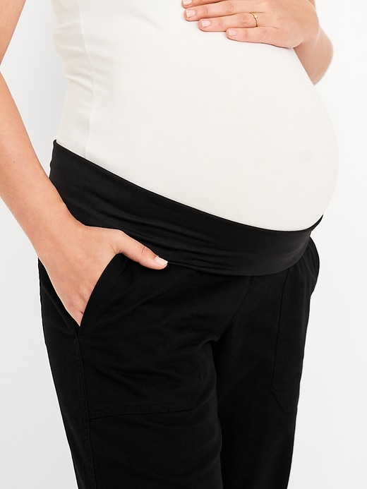 Image number 7 showing, Maternity Rollover Waist Pulla Utility Pants