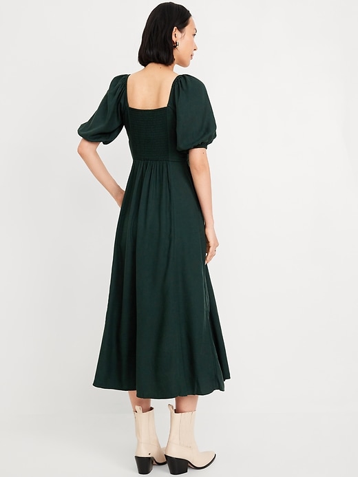 Image number 2 showing, Fit and Flare Crepe Midi Dress