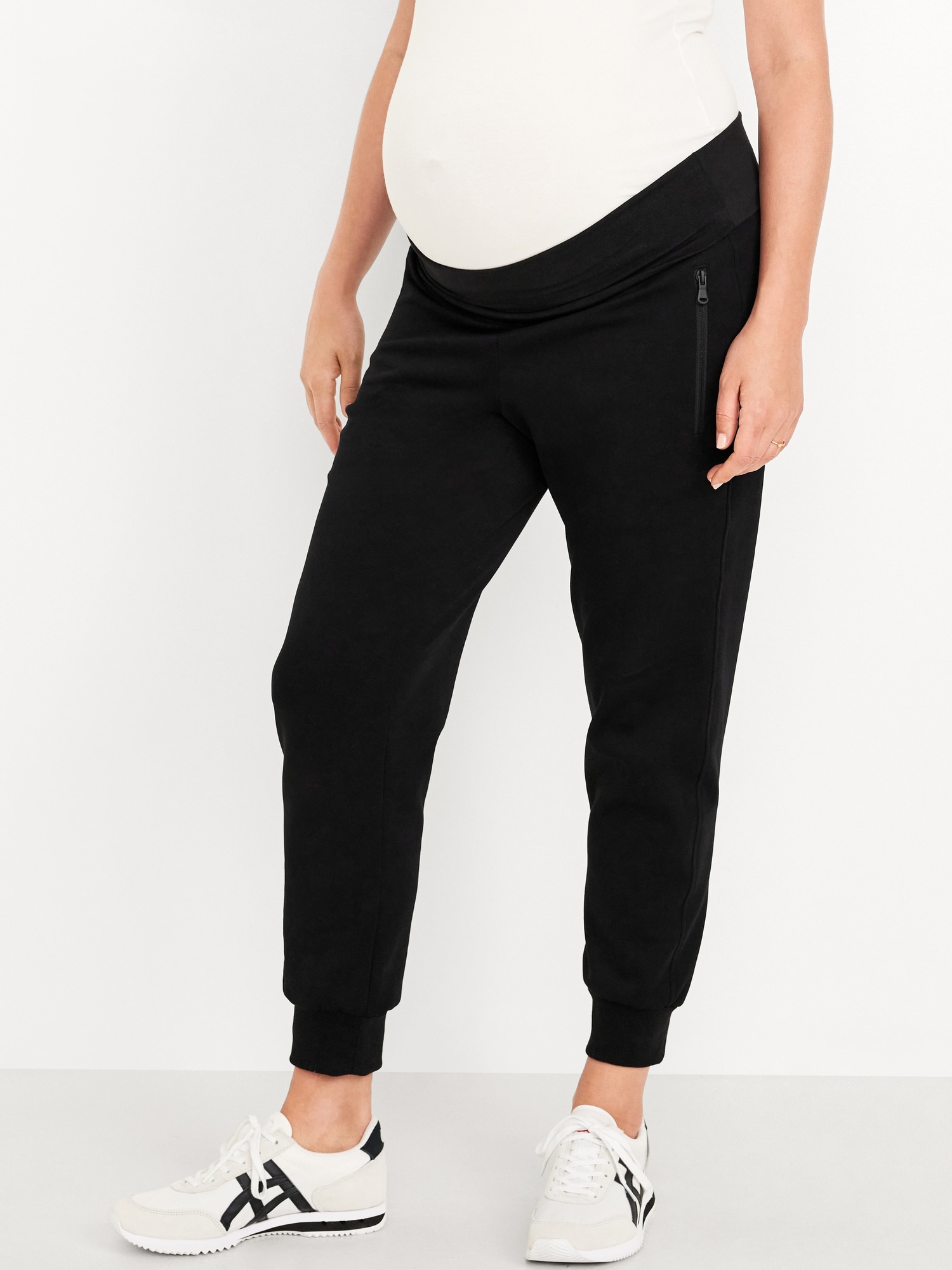 Maternity Dynamic Fleece Rollover Waist Joggers Old Navy