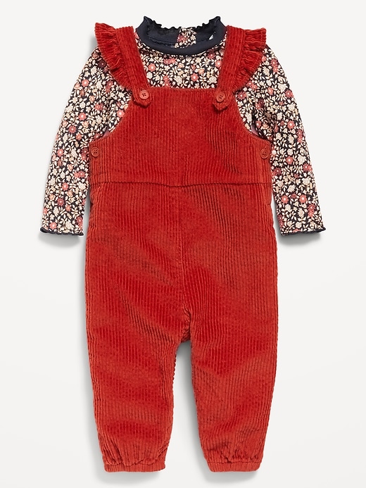 View large product image 1 of 2. Ruffle-Trim T-Shirt and Corduroy Overalls Set for Baby