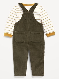 Long Sleeve T Shirt and Corduroy Overalls Set for Baby Old Navy