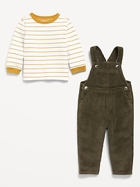 View large product image 3 of 4. Long-Sleeve T-Shirt and Corduroy Overalls Set for Baby