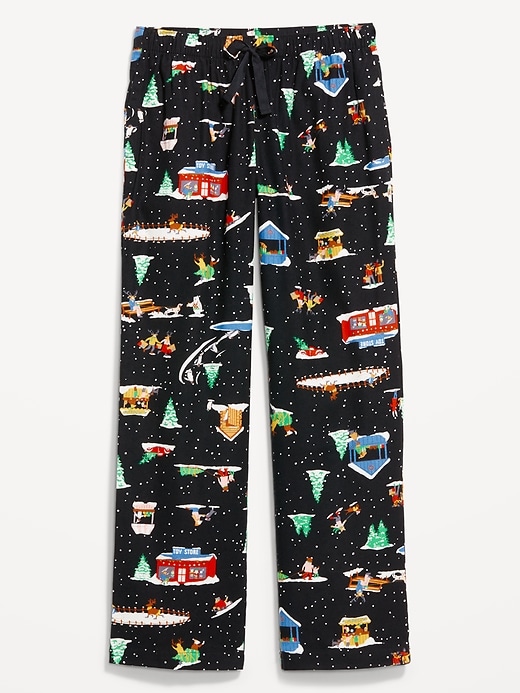 Image number 4 showing, Mid-Rise Printed Flannel Pajama Pants