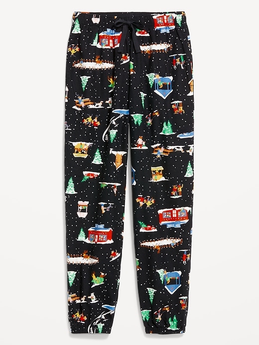 Image number 4 showing, High-Waisted Flannel Pajama Joggers