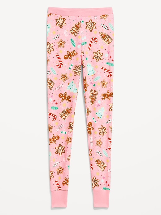 Image number 4 showing, High-Waisted Printed Waffle Pajama Leggings