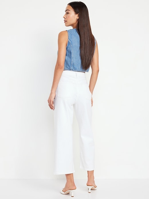 Image number 4 showing, Extra High-Waisted Sky-Hi Wide-Leg Crop Jeans