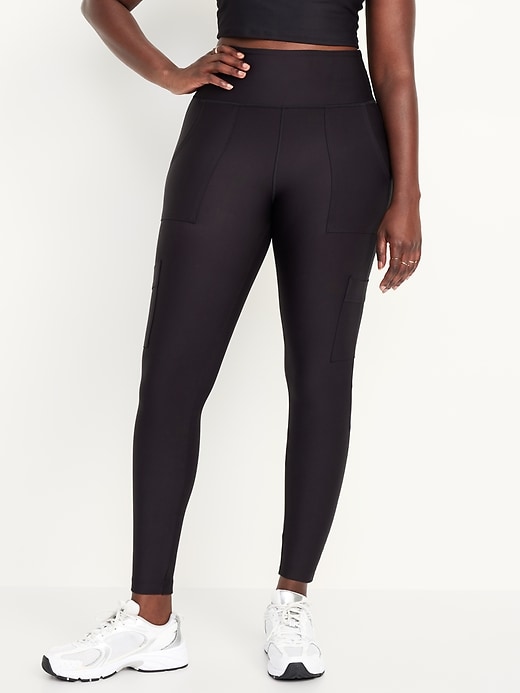 Image number 4 showing, High-Waisted PowerSoft Cargo 7/8 Leggings