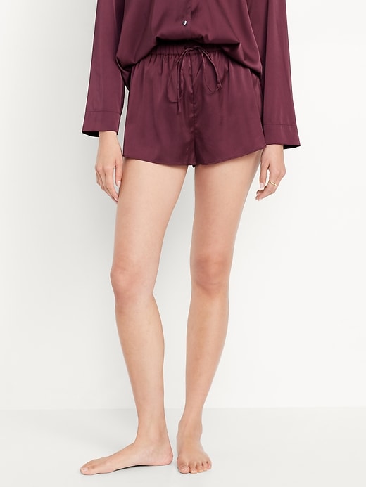 Image number 1 showing, Satin Pajama Shorts